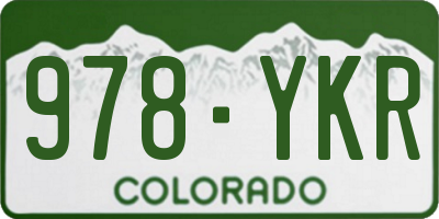 CO license plate 978YKR