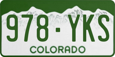 CO license plate 978YKS