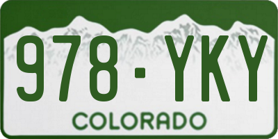 CO license plate 978YKY
