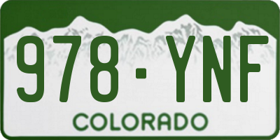 CO license plate 978YNF