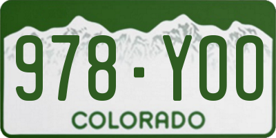 CO license plate 978YOO