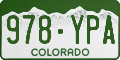 CO license plate 978YPA