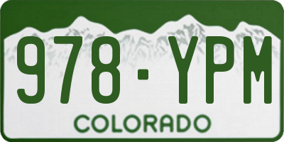 CO license plate 978YPM