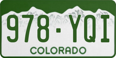 CO license plate 978YQI