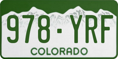 CO license plate 978YRF