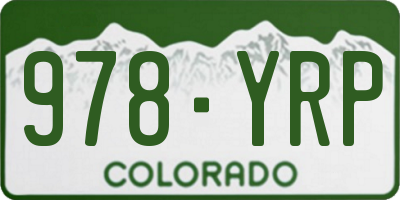 CO license plate 978YRP