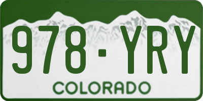 CO license plate 978YRY