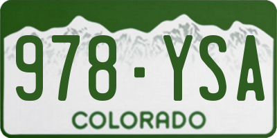 CO license plate 978YSA