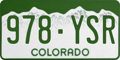 CO license plate 978YSR