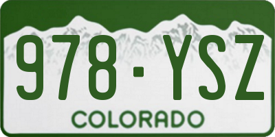 CO license plate 978YSZ