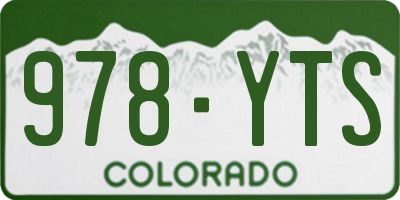 CO license plate 978YTS