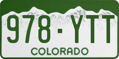 CO license plate 978YTT