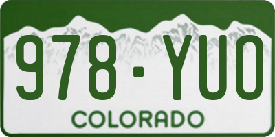 CO license plate 978YUO