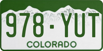 CO license plate 978YUT