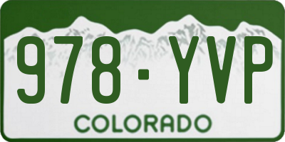 CO license plate 978YVP