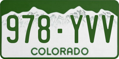 CO license plate 978YVV
