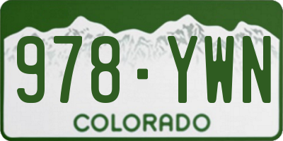 CO license plate 978YWN