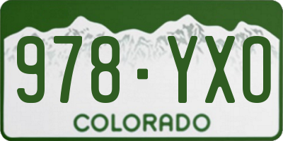 CO license plate 978YXO