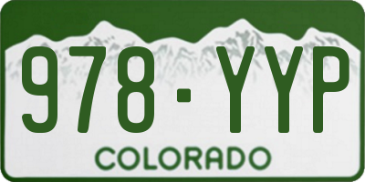 CO license plate 978YYP