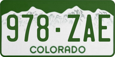 CO license plate 978ZAE