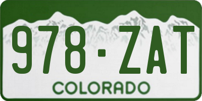 CO license plate 978ZAT