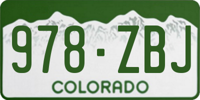 CO license plate 978ZBJ