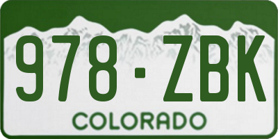 CO license plate 978ZBK