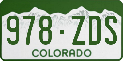 CO license plate 978ZDS