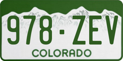 CO license plate 978ZEV