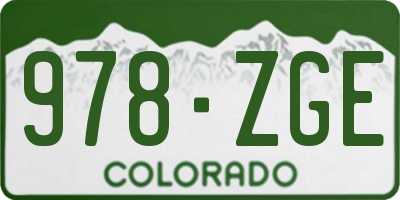 CO license plate 978ZGE