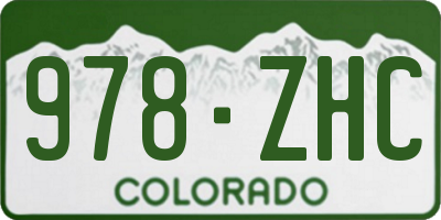 CO license plate 978ZHC