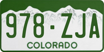 CO license plate 978ZJA