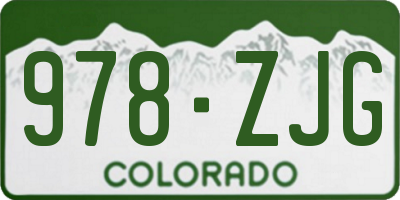 CO license plate 978ZJG