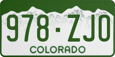 CO license plate 978ZJO