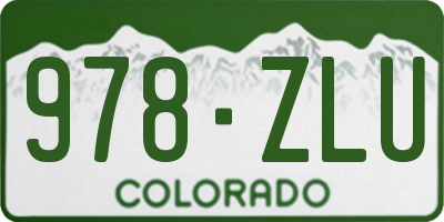 CO license plate 978ZLU