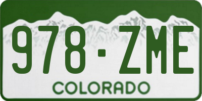 CO license plate 978ZME
