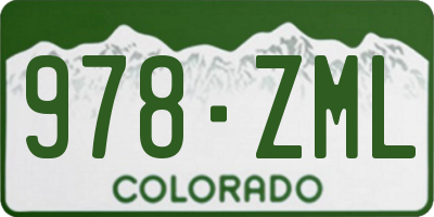 CO license plate 978ZML