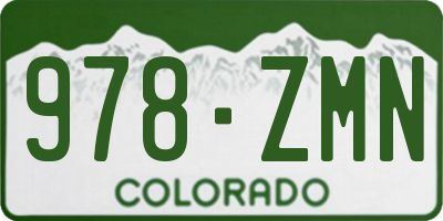 CO license plate 978ZMN