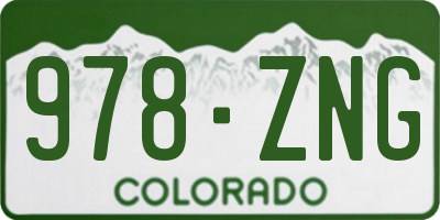 CO license plate 978ZNG