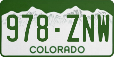 CO license plate 978ZNW