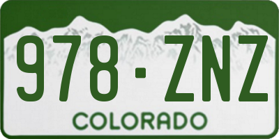 CO license plate 978ZNZ