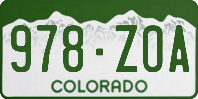 CO license plate 978ZOA