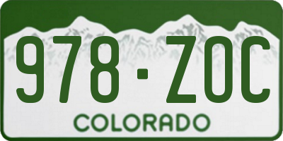 CO license plate 978ZOC