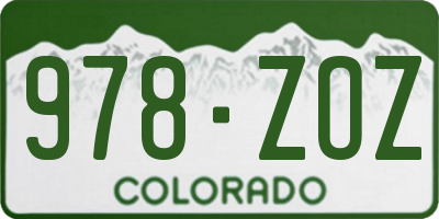 CO license plate 978ZOZ