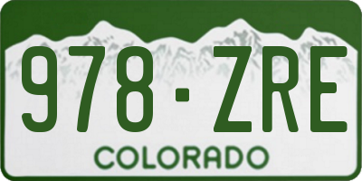 CO license plate 978ZRE