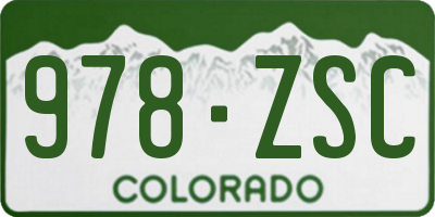 CO license plate 978ZSC