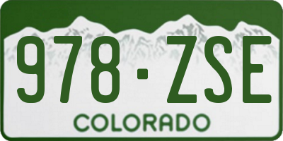 CO license plate 978ZSE
