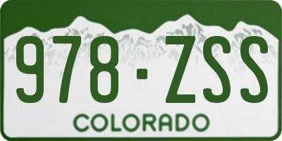 CO license plate 978ZSS