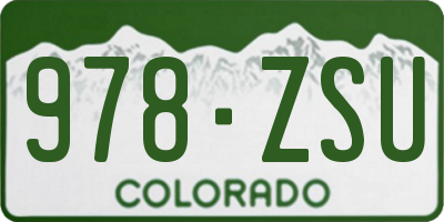 CO license plate 978ZSU