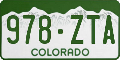 CO license plate 978ZTA